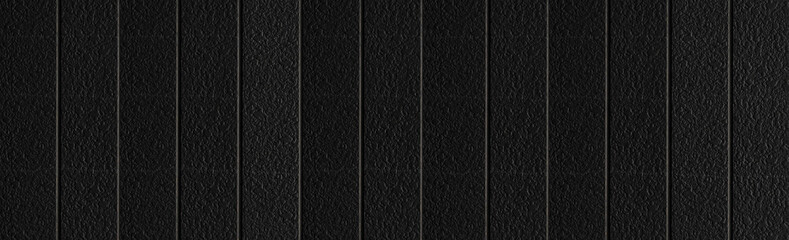 Panorama of Black wood wall texture and background