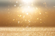 Leinwandbild Motiv photo of gold and silver glitter lights background