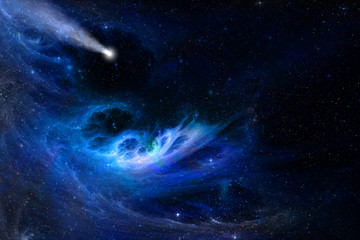 Wall Mural - Star clusters and galaxies in the night sky