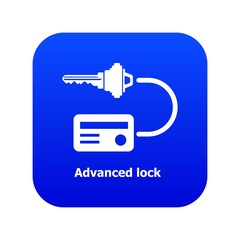Poster - Advanced lock icon blue vector isolated on white background