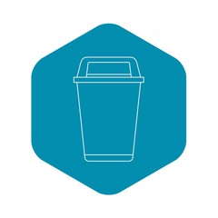 Poster - Flip lid bin icon. Outline illustration of flip lid bin vector icon for web