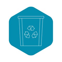 Poster - Recycle bin icon. Outline illustration of recycle bin vector icon for web