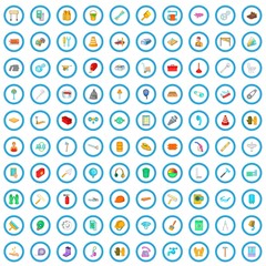 Poster - 100 repair service icons set in cartoon style for any design vector illustration