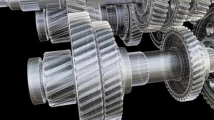 Poster - abstract gearbox concept. 3d illustration video