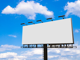 Wall Mural - 3D rendering of blank billboard (empty advertisement) isolated on white background - mock up template