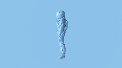 pale blue spaceman astronaut cosmonaut advanced crew escape suit 3d illustration 3d render