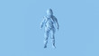 Pale Blue Spaceman Astronaut Cosmonaut Advanced Crew Escape Suit 3d illustration 3d render