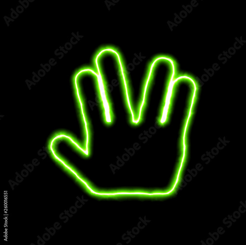 Fotografía green neon symbol Live long and prosper