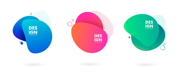 Fototapete - Set of abstract modern graphic elements. Dynamical colored forms and line. Gradient abstract banners with flowing liquid shapes. Template for the design of a logo, flyer or presentation. Vector.