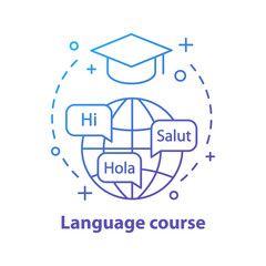 Canvas Print - Language courses concept icon