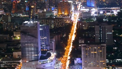 Wall Mural - Timelapse of Bangkok cityscape night light