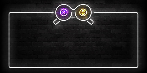 Wall Mural - Vector realistic isolated neon sign of Game Controller frame logo for template decoration and mockup covering on the wall background. Concept of gaming.