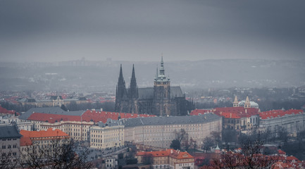 Sticker - Prague castle in Prague in cloudy day