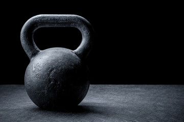 kettlebell on a black background