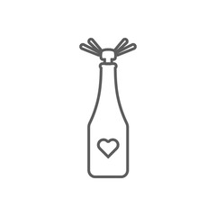 Fototapete - champagne with the emblem of the heart icon. Element of Romance for mobile concept and web apps icon. Outline, thin line icon for website design and development, app development