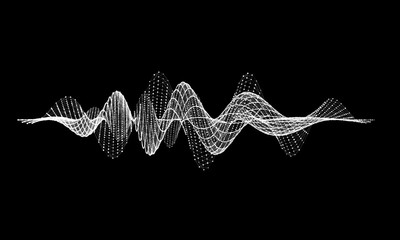 Poster - Abstract wire background  communication. Scientific futuristic vector illustration.Equalizer audio wave with triangular.