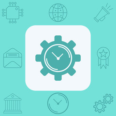 Wall Mural - Clock vector icon sign symbol