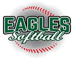 Wall Mural - Eagles Softball Design is a team design template that includes a softball graphic and overlaying text. Great for advertising and promotion for teams or schools.