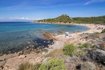 Panorama of La Ficaccia beach in Sardinia