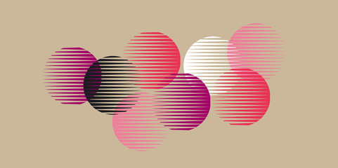 Wall Mural - abstract pink round geometry shapes pattern.