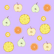 seamless background with apples and pears