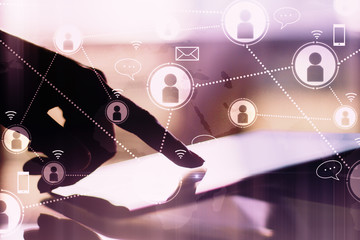 Aufkleber - Social network and media concept