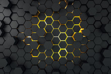 Abstract Dark Hexagon Wallpaper