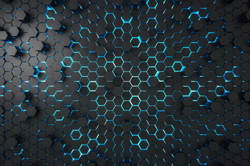 Aufkleber - Creative dark hexagon backdrop