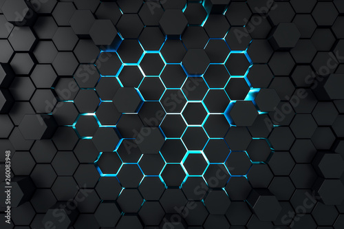 Creative dark hexagon wallpaper