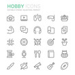 Collection of hobbies line icons. 48x48 Pixel Perfect. Editable stroke