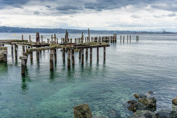 Pilings Shoreline Landscape 2