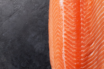 Raw salmon fish fillet