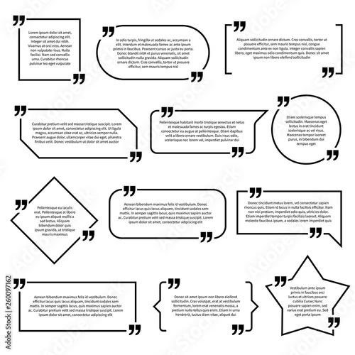 Quote Boxes Frames Paragraph Quotes Quotation Bubble Label