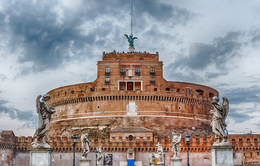 Fototapete - View of Castel Sant'Angelo fortress in Rome, Italy