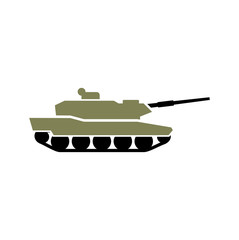 Military vehicle icon on background for graphic and web design. Simple vector sign. Internet concept symbol for website button or mobile app.