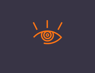 Wall Mural - Abstract linear logo eye sight icon