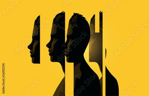 Cuadros en Lienzo A Male Head Split Into Sections
