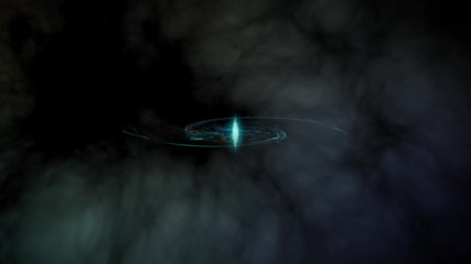 Wall Mural - Animation of rotating spiral galaxy with stars and nebula. Space fog, blue galaxy