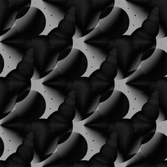 Fototapete - Seamless abstract pattern circles black and white, background. Computer generated fractal. Modern futuristic pattern. Fractal graphics for creative graphic design. Modern futuristic pattern.
