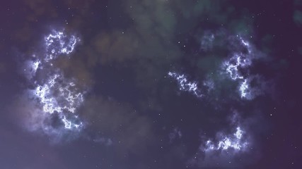 Wall Mural - Animation of glowing flicker navy blue nebula and stars