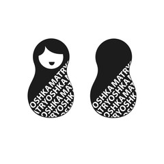 Wall Mural - Matryoshka icon. Simple element illustration. Russia souvenir. Russian nesting dolls, Matryoshka. Vector illustration. Black and white.