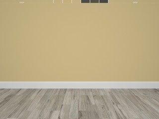 Sticker - empty room with wooden floor and beige wall