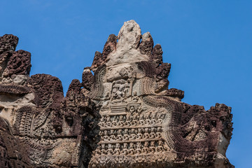 A fragment of the Angkor Wat exterior, Siem Reap, Cambodia