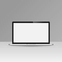 Laptop with blank screen isolated on white modern frame less design - high detailed esp 10 vector