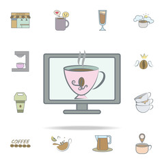 Poster - cup of coffee in monitor icon. coffee icons universal set for web and mobile