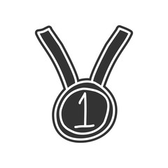 Poster - first place medal sketch icon. Element of Education for mobile concept and web apps icon. Glyph, flat icon for website design and development, app development