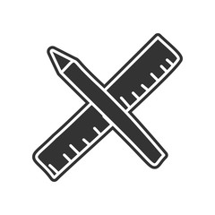 Poster - pencil and ruler sketch icon. Element of Education for mobile concept and web apps icon. Glyph, flat icon for website design and development, app development