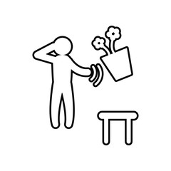 Poster - power man of thought icon. element of hero for mobile concept and web apps icon. outline, thin line 