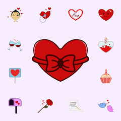 Poster - Valentine s day, heart, gift, red, ribbon icon. Love icons universal set for web and mobile