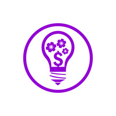 Poster - business, develop,setting, innovation, creative idea management dark violet color icon